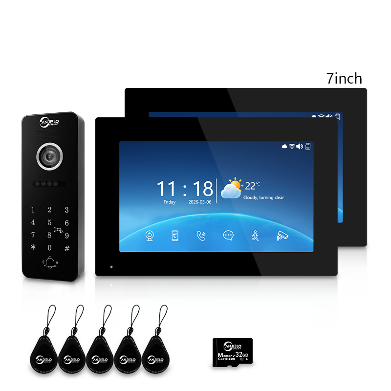 XiVision Tuya Smart 4-Wire Wired Video Intercom Doorbell, Home Video Door Phone with Two-Way Audio, Infrared Night Vision, PIR Motion Detection, Remote Unlock for Villa House