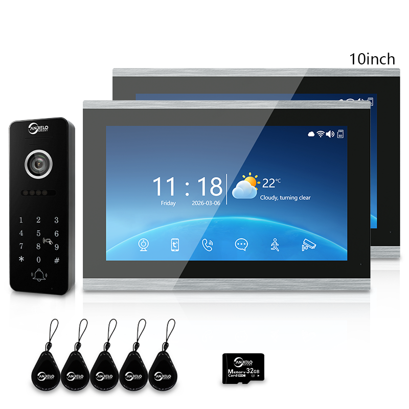 XiVision Tuya Smart 4-Wire Wired Video Intercom Doorbell, Home Video Door Phone with Two-Way Audio, Infrared Night Vision, PIR Motion Detection, Remote Unlock for Villa House