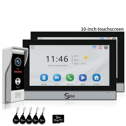 XiVision 7/10 Inch 1080P WiFi Video Intercom System Tuya Smart Video Doorbell, 3 Ways Unlock, Motion Detection 2-Way Audio Home Security Door Phone