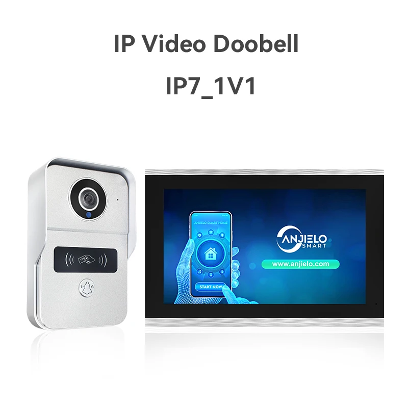 Anjielo1080P 10-Inch IP Video Intercom Touch Screen Big Tuya Wireless Wifi POE Wired Doorbell for Villa Flat RFID Access Control