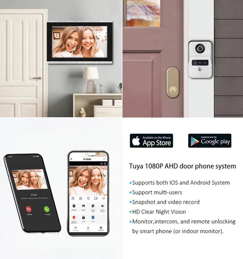 Anjielo1080P 10-Inch IP Video Intercom Touch Screen Big Tuya Wireless Wifi POE Wired Doorbell for Villa Flat RFID Access Control
