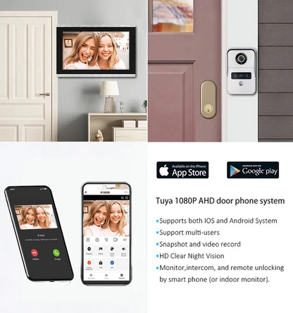 Anjielo1080P 10-Inch IP Video Intercom Touch Screen Big Tuya Wireless Wifi POE Wired Doorbell for Villa Flat RFID Access Control
