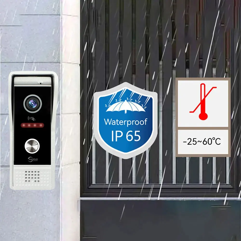 XiVision  Metal Video Doorbell Intercom Outdoor Unit - CVBS/720P/1080P Compatible, IP65 Waterproof with IR Night Vision & RFID Card Swipe