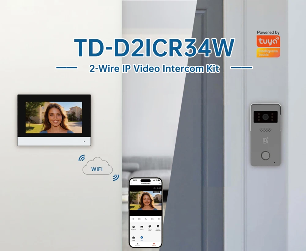 XiVision Tuya Smart 2-Wire Video Intercom - 7 inch Color Touch Screen, 1080P WiFi Doorbell | Wireless Smart Home Security System