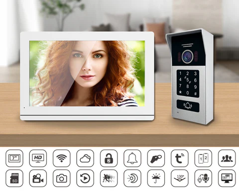 2-Wire Video Intercom Doorbell - 1080P Night Vision, Motion Detection | Easy Wired Home Security Camera