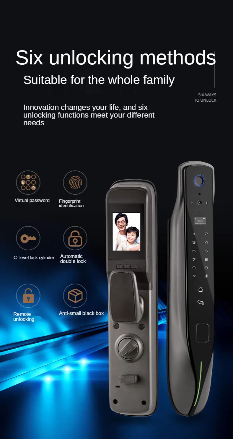 XiVision Tuya Smart Door Lock with Visual Cat Eye - Remote Unlock, Fingerprint & Auto Doorbell | Camera Surveillance Integrated