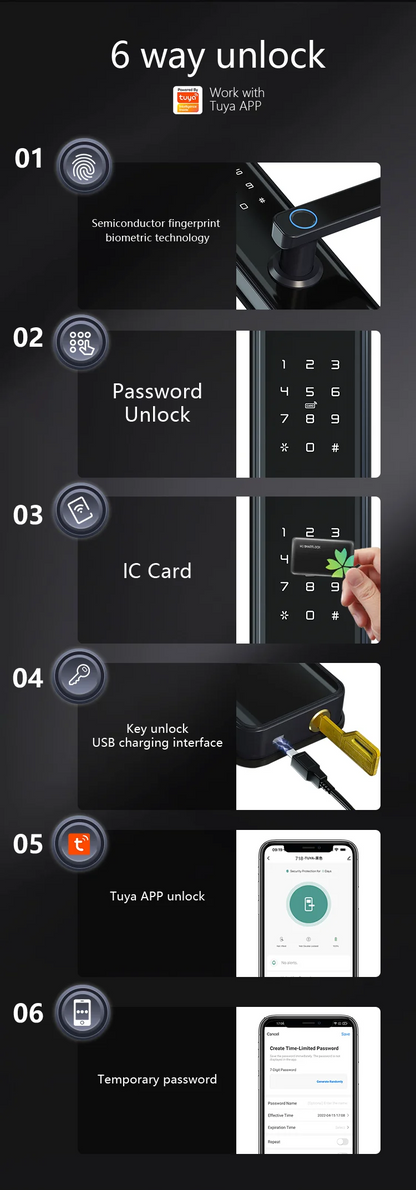 XiVision Tuya Smart Door Lock with Visual Doorbell Camera - Remote Unlock, Fingerprint & Auto Surveillance | All-in-One Home Security