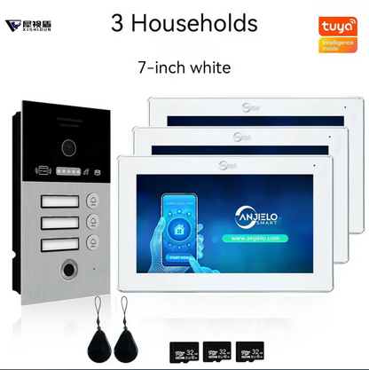 XiVision apartment Video Intercom with 7/10-inch Screen & 1080P Resolution - Tuya WiFi Doorbell for 1/2/3 Floors