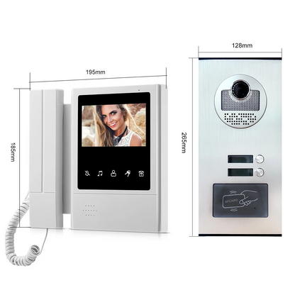 XiVision 4.3 inch TFT Wired Video Intercom Doorbell System with RFID Camera – 3 Monitors, Exit Button, Electric Lock, Door Access System for Home