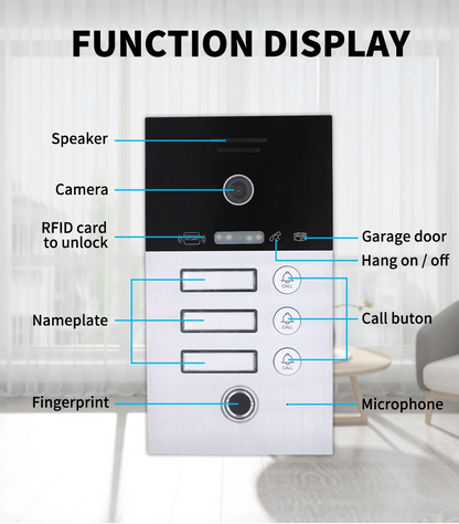 XiVision  7 inch 1080P Tuya WiFi Wireless Video Intercom for Apartment - Supports 1/2/3 Floors, Video Doorphone Call WiFi Wireless Video Intercom for Apartment - Supports 1/2/3 Floors, Video Doorphone Call
