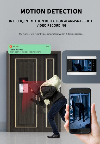XiVision  7 inch 1080P Tuya WiFi Wireless Video Intercom for Apartment - Supports 1/2/3 Floors, Video Doorphone Call WiFi Wireless Video Intercom for Apartment - Supports 1/2/3 Floors, Video Doorphone Call