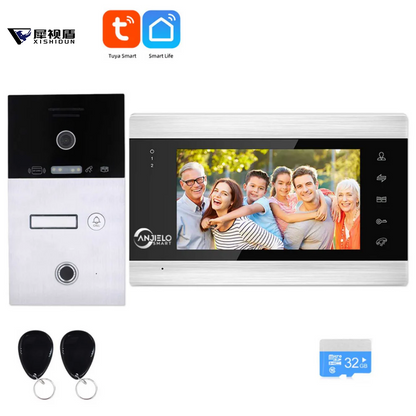 XiVision  7 inch 1080P Tuya WiFi Wireless Video Intercom for Apartment - Supports 1/2/3 Floors, Video Doorphone Call WiFi Wireless Video Intercom for Apartment - Supports 1/2/3 Floors, Video Doorphone Call