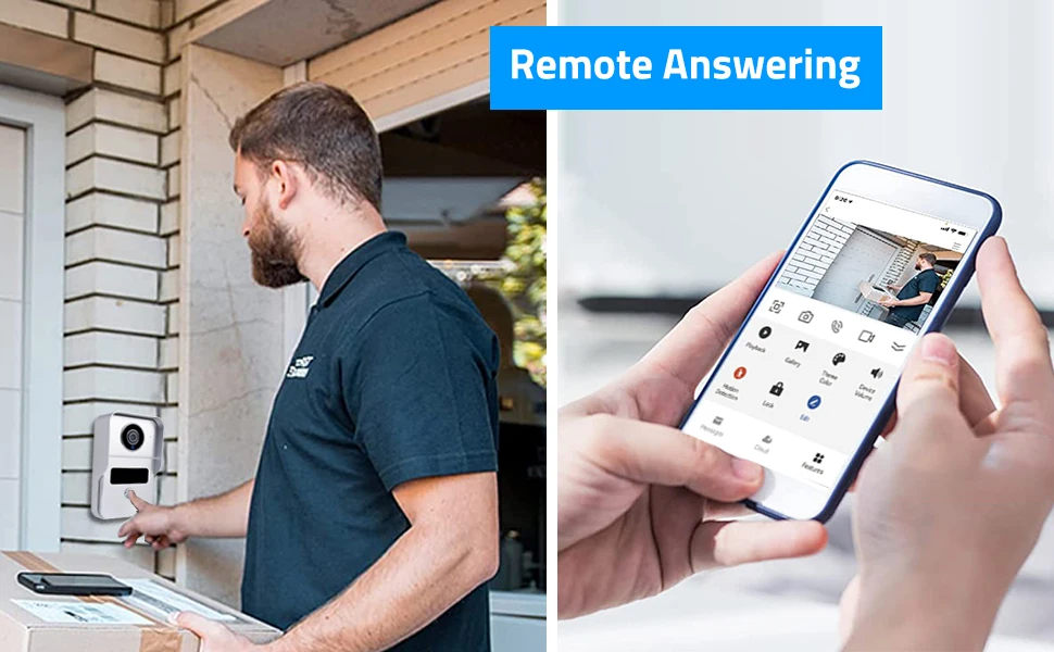 XiVision 1080P HD Video Doorbell System - Tuya Wireless WiFi Video Entry Doorphone | Intercom Kits for Home, Villa & Apartment