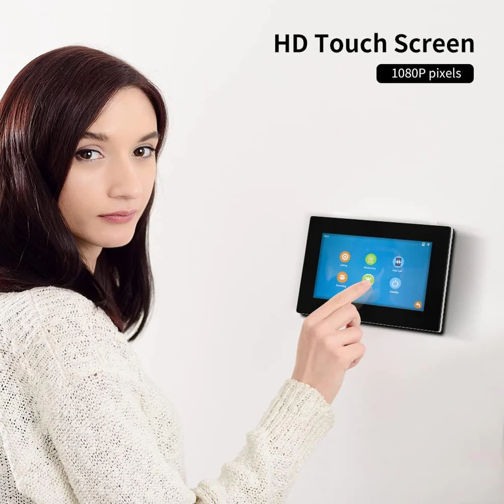 7 inch Touch Monitor Wired Video Doorbell 1080P Door Camera  Tuya Smart Home Intercom for Apartment, Villa  Home