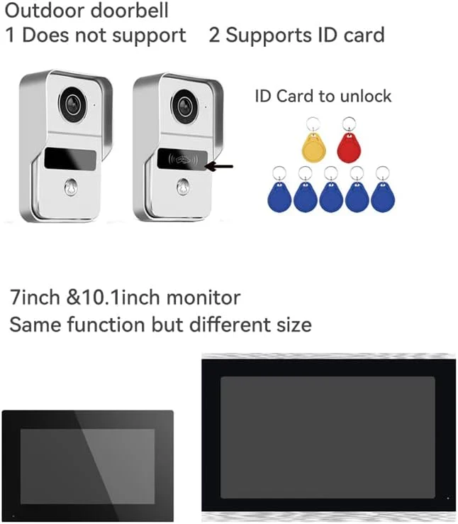 7 inch Touch Monitor Wired Video Doorbell 1080P Door Camera  Tuya Smart Home Intercom for Apartment, Villa  Home