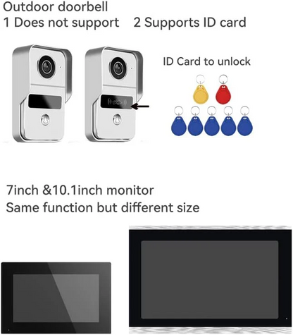 7 inch Touch Monitor Wired Video Doorbell 1080P Door Camera  Tuya Smart Home Intercom for Apartment, Villa  Home