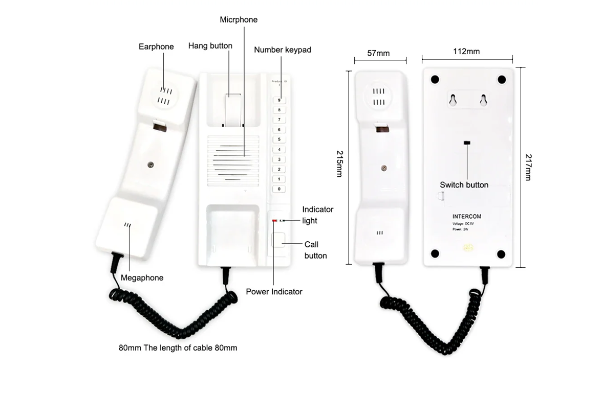 XiVision 2.4GHz Wireless Audio Intercom System - Home Door Phone for Residential Use | Easy Install, Stable Anti-Interference