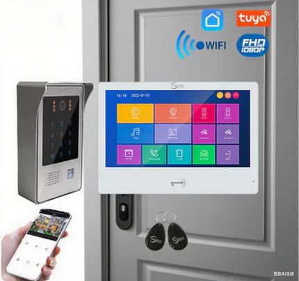 10 Inch 1080P WiFi Video Intercom Keypad RFID Card  APP Unlock, Night Vision for Ultimate Home Access Control