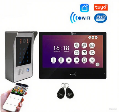 10 Inch 1080P WiFi Video Intercom Keypad RFID Card  APP Unlock, Night Vision for Ultimate Home Access Control