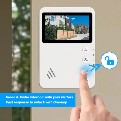 4.3 Inch Monitor Wired Door Phone  Metal Doorbell Video Intercom System with Waterproof  Night Vision for Home Apartment Security