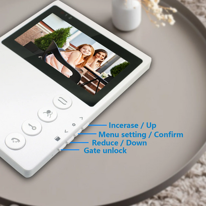 4.3 Inch Monitor Wired Door Phone  Metal Doorbell Video Intercom System with Waterproof  Night Vision for Home Apartment Security