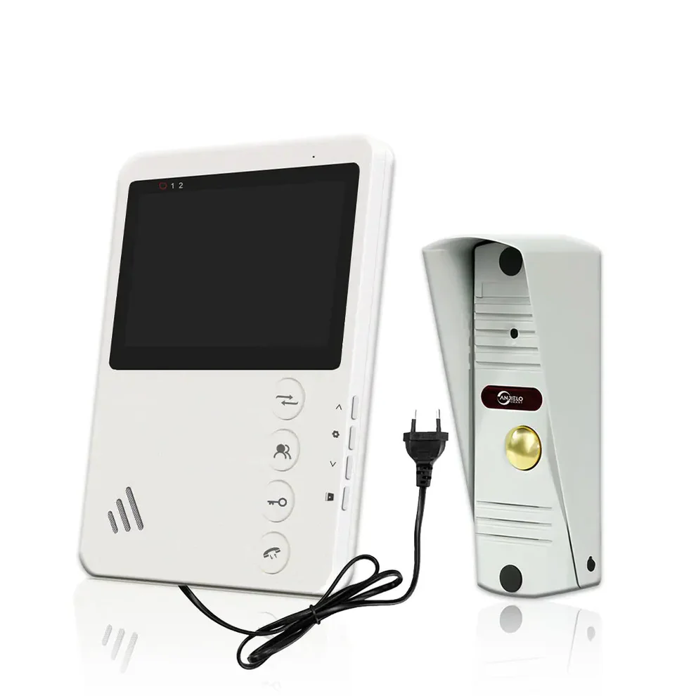 4.3 Inch Monitor Wired Door Phone  Metal Doorbell Video Intercom System with Waterproof  Night Vision for Home Apartment Security