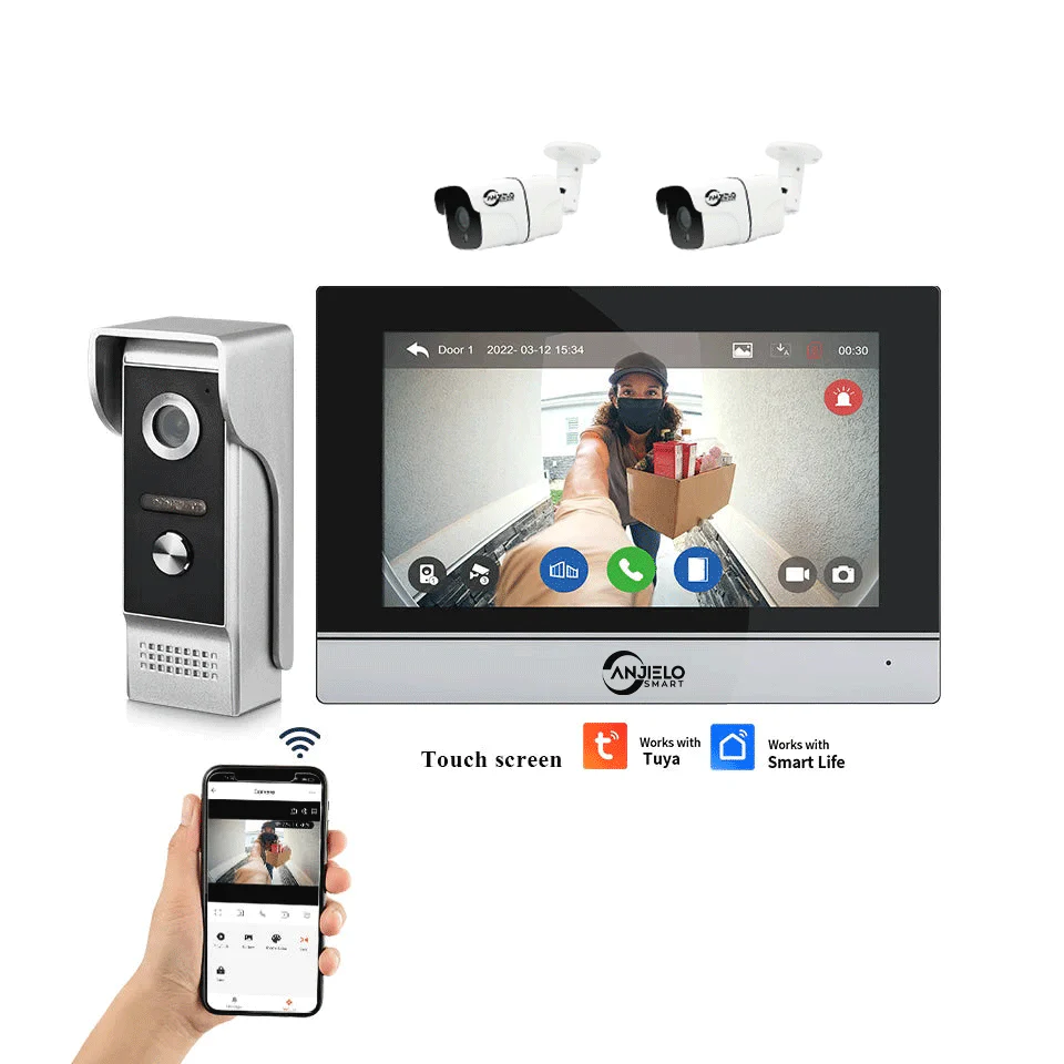 Tuya Smart 1080P  Video Intercom System - Password-Protected Doorbell Camera with WiFi  Motion Detection