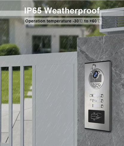 3 - Unit Home Video Intercom for Apartments: Residential Doorbell with RFID Card Unlock - Your All - in - One Security Solution