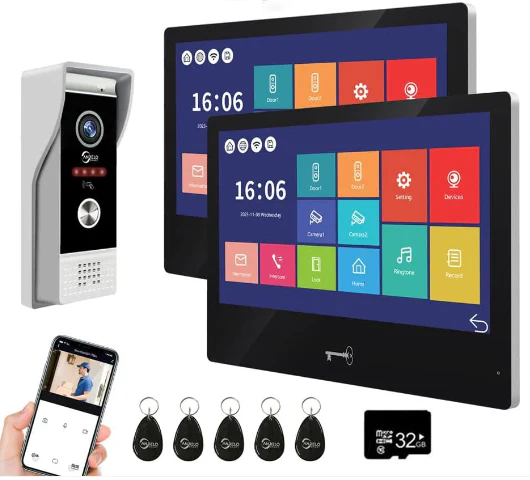 XiVision 1080P HD 7/10 Inch WiFi Video Doorbell with Tuya Smart Home System - Wireless Intercom, RFID Access Control for Villa & Apartment