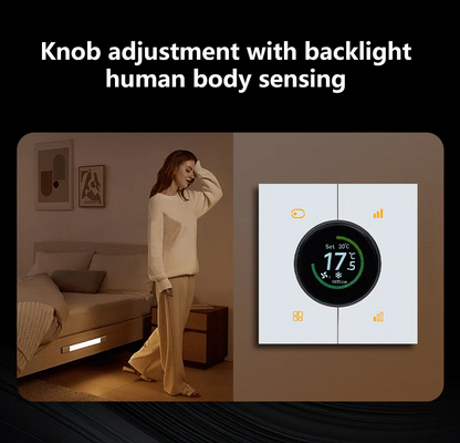 Tuya Zigbee3.0 Smart Digital Thermostat - 3-in-1 Control for Floor Heating, Air Conditioning & Fresh Air with Knob Temperature Adjustment