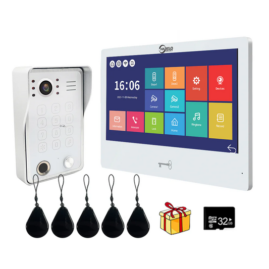 XiVision Tuya 10.1 Inch Video Intercom Touch Screen with Wired Doorbell - 1080P HD Multi-Method Unlock Remote Monitoring via APP
