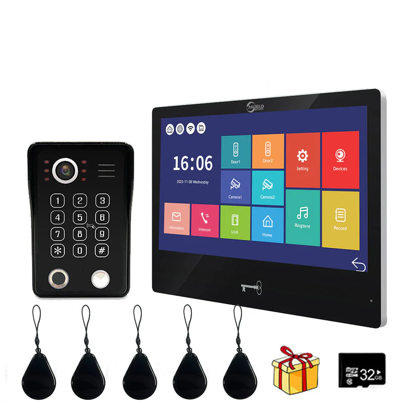 XiVision Tuya 10.1 Inch Video Intercom Touch Screen with Wired Doorbell - 1080P HD Multi-Method Unlock Remote Monitoring via APP