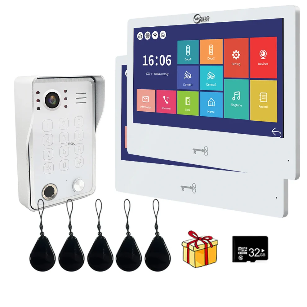 XiVision Tuya 10.1 Inch Video Intercom Touch Screen with Wired Doorbell - 1080P HD Multi-Method Unlock Remote Monitoring via APP