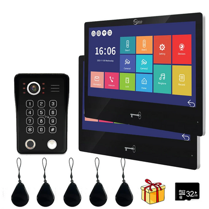 XiVision Tuya 10.1 Inch Video Intercom Touch Screen with Wired Doorbell - 1080P HD Multi-Method Unlock Remote Monitoring via APP