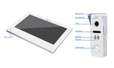 XiVision 7 Inch Wireless WiFi Smart Home Video Doorbell Intercom System with 1080P Monitor and Rainproof Camera