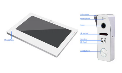 XiVision 7 Inch Wireless WiFi Smart Home Video Doorbell Intercom System with 1080P Monitor and Rainproof Camera