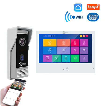 10.1-Inch Touch Monitor Video Doorphone System with Anti-Theft IR Vision Doorbell Camera for Home and Apartment Security