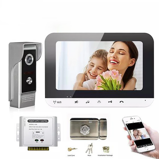 XiVision WiFi Video Doorphone Intercom System with Remote Control via iOS/Android App, Access Control, and Electric Lock Integration
