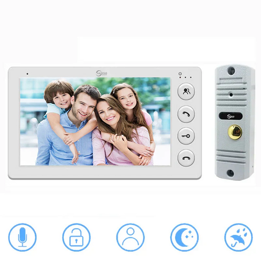 7-Inch Video Intercom System with Outdoor Metal Waterproof Doorbell – Night Vision, Remote Lock/Unlock, Cold-Resistant for Home Security