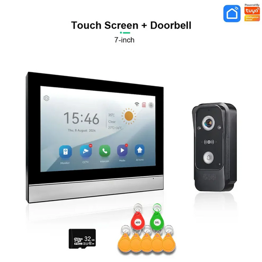 XiVision  Tuya Smart Video Intercom System with 1080P HD Camera Touch Screen  Motion Detection with RFID Unlock
