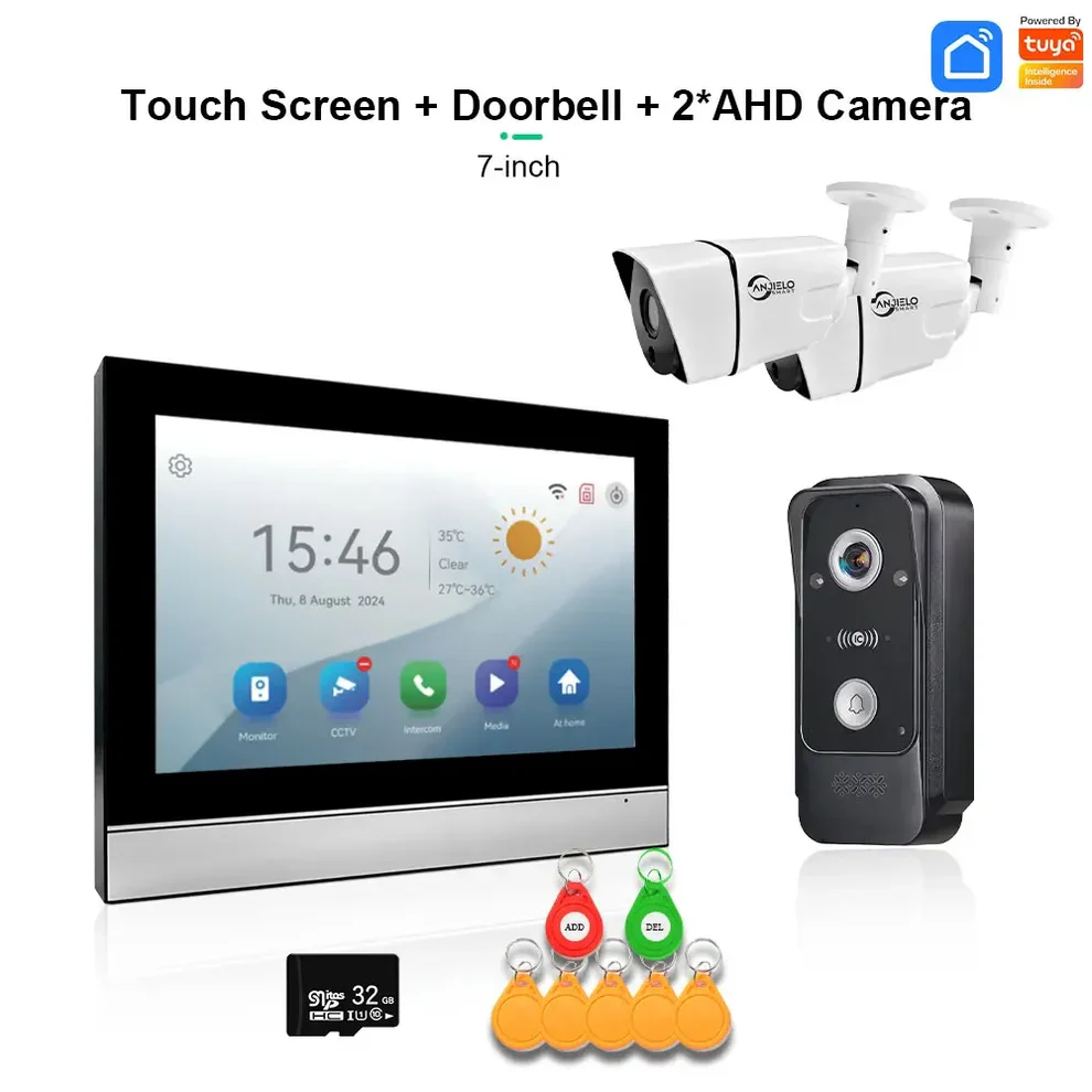 XiVision  Tuya Smart Video Intercom System with 1080P HD Camera Touch Screen  Motion Detection with RFID Unlock