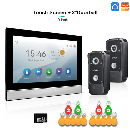 XiVision  Tuya Smart Video Intercom System with 1080P HD Camera Touch Screen  Motion Detection with RFID Unlock