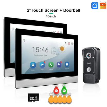 XiVision  Tuya Smart Video Intercom System with 1080P HD Camera Touch Screen  Motion Detection with RFID Unlock