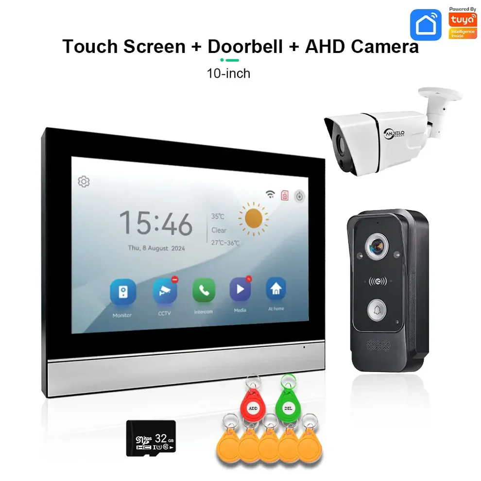 XiVision  Tuya Smart Video Intercom System with 1080P HD Camera Touch Screen  Motion Detection with RFID Unlock