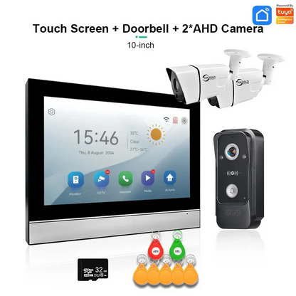 XiVision  Tuya Smart Video Intercom System with 1080P HD Camera Touch Screen  Motion Detection with RFID Unlock