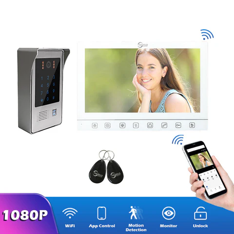 10 inch Screen Tuya 1080P WiFi Video Intercom Doorbell  Night Vision Camera for Home Security