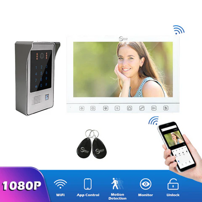 10 inch Screen Tuya 1080P WiFi Video Intercom Doorbell  Night Vision Camera for Home Security