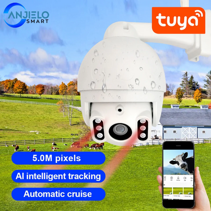 5MP Tuya WIFI HaLow IP Camera | AI Motion Detection, Night Vision, Security Surveillance