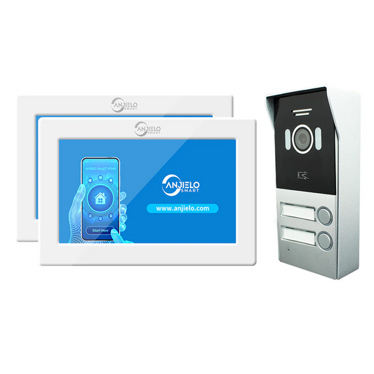 2 wire 1080P video intercom system with Tuya 7-inch touch screen monitor and support IP camera