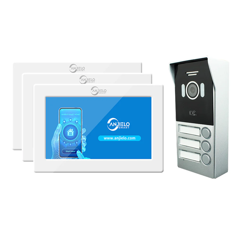 2 wire 1080P video intercom system with Tuya 7-inch touch screen monitor and support IP camera